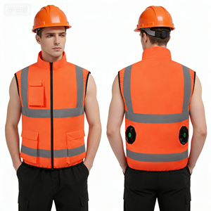 <span class=keywords><strong>Chaleco</strong></span> Reflectante de Alta Visibilidad y Seguridad con Dos Ventiladores de Enfriamiento, <span class=keywords><strong>Chaleco</strong></span> de Trabajo con Aire Acondicionado y Alimentación USB para Construcción - Product Image 3
