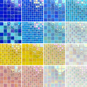 Mosaico <span class=keywords><strong>de</strong></span> Cristal Iridiscente <span class=keywords><strong>de</strong></span> Lujo para Piscina, Baño y Cocina, Venta al Por Mayor <span class=keywords><strong>de</strong></span> Fábrica - Product Image 1