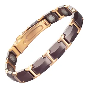 Energinox Rose Gold Magnetic Ionic sức khỏe Germanium thời trang màu Đen x điện năng lượng Vòng đeo tay