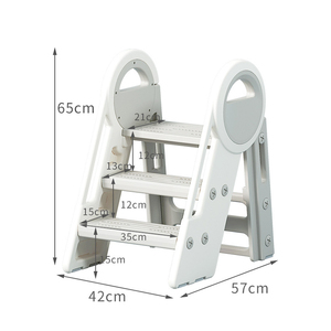 Mise à niveau OEM Mini pliable Escalier de lavage pour bébé Repose-pieds Table de lavage pour bébé Marchepied rehaussant tabouret en plastique pour tout-petits - Product Image 3
