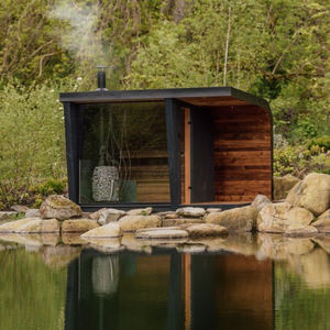 <span class=keywords><strong>Sauna</strong></span> extérieur en bois moderne de luxe, complexe modulaire, grande maison, 1 à 10 personnes, cube fin, avec douche - Product Image 2