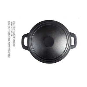 <span class=keywords><strong>Cocotte</strong></span> <span class=keywords><strong>en</strong></span> <span class=keywords><strong>fonte</strong></span> sans revêtement avec couvercle, à double poignée, pour soupes et ragoûts, compatible gaz et induction - Product Image 5
