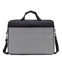 Maletín Profesional Delgado para Portátil, Diseño Urbano Minimalista en Gris y Negro, con Correa de Hombro Desmontable