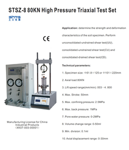 STSZ-8 80kn áp lực cao thử nghiệm ba trục thiết lập để đo đất cắt sức mạnh thử nghiệm máy dụng cụ thiết bị thiết bị - Product Image 2