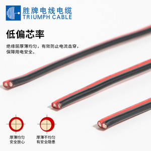 2468 Red And Black Ribbon Cable 2 Core 24 22awg Copper Conductor Pvc Insulation For Lighting Fixtures Led Strip Wiring - Product Image 4
