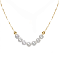 Collier de perles rondes de haute qualité personnalisé, perle de forme ronde, argent S925, collier de perles d'eau douce réglable pour femmes