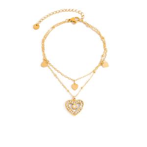 Handmade DIY Stainless Steel Bracelet with Single Pendant High-End 18K Gold Jewelry Trendy <b>Charm</b> Bracelets - Product Image 5