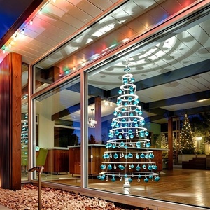 Décoration <span class=keywords><strong>de</strong></span> scène du Nouvel An, arbre <span class=keywords><strong>de</strong></span> Noël rotatif pliable en métal lumineux <span class=keywords><strong>de</strong></span> haute qualité avec lumières LED multicolores - Product Image 2
