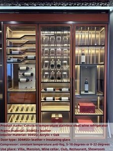 Kính Sang Trọng Tủ Rượu Nóng Bán Hệ Thống Làm Mát Tùy Chỉnh Thiết Kế Hầm Rượu Vang Cho Thân Thiện Với Môi Phòng Khách Bao Gồm Ngăn Kéo Trượt - Product Image 4