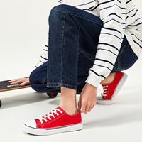 Espadrilles basses en toile rouge de haute qualité pour hommes et femmes, personnalisables, légères, décontractées, à lacets, pour l'été et le printemps