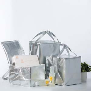 Sac isotherme portable, écologique, en polyester, isolé, en matériau thermique PP, motif imprimé pour le stockage de nourriture froide, de gâteaux - Product Image 6