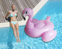 Flotteurs gonflables pour piscine, personnalisés, en PVC écologique rose flamant, épaisseur 0,25 mm, 175x175x125 cm, utilisation en extérieur, certifiés CE