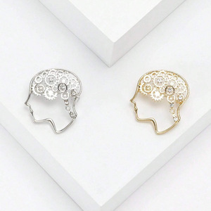 Broches de Liga Esmaltada com Design de Engrenagem Mecânica e Cérebro, Presente para Crianças, Médicos, Psiquiatras, Cientistas, Casamentos e Festas, com Acabamento Metalizado - Product Image 6