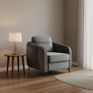 Poltrona Hathaway da 32 Pollici in Velluto Grigio, Moderna e Chic, per Soggiorno - Product Image 2