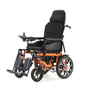 Silla de ruedas eléctrica reclinable con respaldo alto Asiento cómodo de acero al carbono Silla de ruedas eléctrica plegable - Product Image 6