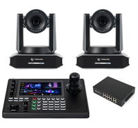 Kit de Transmisión en Vivo TONGVEO UHD 4K60fps con Cámara PTZ y Controlador de Joystick con Pantalla Táctil de 7 Pulgadas, NDIHX3, para Estudio, Iglesia y Transmisiones