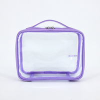 Étui de voyage transparent personnalisé en PVC transparent, trousse de toilette étanche en vinyle transparent