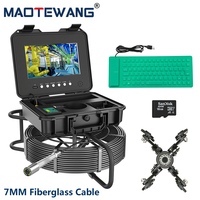 Endoscope de caméra d'inspection de vidange d'égout de tuyau d'écran de 10.1 "1080P en gros avec compteur clavier DVR enregistrement vidéo + audio