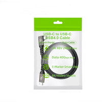 Câble USB 4.0 Type C à angle droit de 1 m, mâle vers mâle, 240 watts, 40 Gbps, 8K 60 Hz