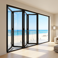 Ventana Plegable Personalizable de Aluminio con Vidrio Templado, Insonorizada, Aislante del Calor, Impermeable y Resistente al Viento