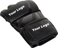 Vente en gros OEM Logo personnalisé en cuir PU microfibre 4oz 6oz 7oz paume ouverte sans doigts support de poignet Gants UFC Gants MMA
