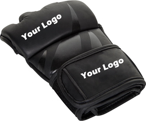 Vente en gros OEM Logo personnalisé en cuir PU microfibre 4oz 6oz 7oz paume ouverte sans doigts support de poignet Gants UFC Gants MMA - Product Image 3