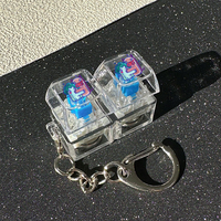 Custom Keycap Key Chain Transparent Keycap Uv Printing Keyboard Keychain Stress Toy Mechanical Keyboard Switch Fidget Charm