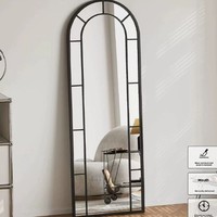 Miroir sur pied et mural double usage en fer forgé de style français, miroir de décoration murale pleine longueur