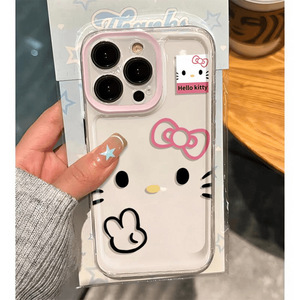 Custodia Trasparente <span class=keywords><strong>Hello</strong></span> <span class=keywords><strong>Kitty</strong></span> con Stampa Gatto Carino in TPU per iPhone 17 Pro 16 15 14 13 12 11 Pro Max - Product Image 5