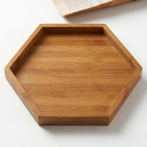 Bandeja Hexagonal de Madera para Servir, Hecha a Mano, Grabada, Apta para Lavavajillas, Plato para Aperitivos, Bocadillos y Té, Hecha a Mano con Alta Calidad - Product Image 1