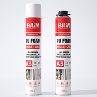 Mousse polyuréthane expansive 750 ml à durcissement à l'humidité pour isolation de tuyaux CVC, remplissage et emballage de construction