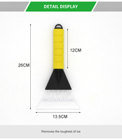 Outil de voiture 3-en-1 pour l'hiver, brosse à neige et grattoir à glace combinés pour un nettoyage rapide du pare-brise et des vitres, plastique durable