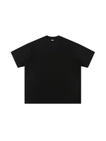 Kaos Pria 280g Katun Murni Berat, Kerah Bulat Hitam Putih Polos Lengan Pendek Gaya Jepang Unisex Longgar Bernapas