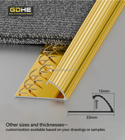 Bande de finition de tapis en alliage d'aluminium autocollante en gros, profilé de transition en L anodisé, accessoires de revêtement de sol