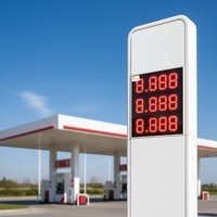 Letrero Electrónico LED para Gasolinera con Control Remoto RF, Tablero de Visualización Digital de Precios con Carcasa de Hierro Impermeable