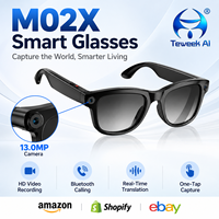 Lunettes d'enregistrement IA avec photos 3000W, vidéo 1200P, stabilisation EIS, bouton dissimulé, kit professionnel Pro Max