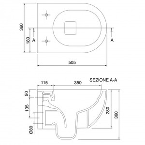 Scarabeo Moon moderno a parete WC serbatoio nascosto a doppio scarico quadrato in ceramica con struttura in un unico pezzo per uso bagno - Product Image 4