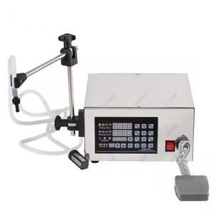 Machine semi-automatique pneumatique de haute précision pour le remplissage de liquides, idéale pour les applications alimentaires, chimiques, les boissons, l'eau pure, le miel et les flacons en verre. - Product Image 1