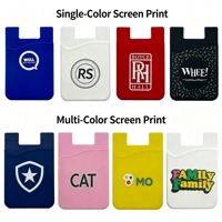 Portefeuille intelligent adhésif personnalisé pour téléphone portable, en silicone, avec logo, pour cartes de crédit, pochette, étui, poche
