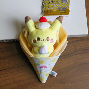 Al por mayor Peluche de Pikachu <span class=keywords><strong>Piplup</strong></span> de 17 CM, relleno de algodón PP, con diseño de postre de cumpleaños y helado, colgante y llavero - Product Image 5