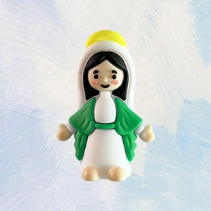 DAMAI Little Virgin Mary Figurines Miniature Virgin Mary Doll Classic Religious Gifts for Easter <b>Eggs</b> Stuffers Baptism Gift - Product Image 6