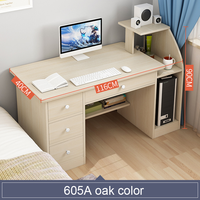 Bureau d'ordinateur simple et compact pour étudiant, pour apprendre et écrire à la maison, avec étagère