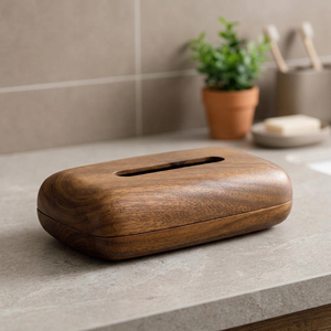 Boîte à mouchoirs en bois faite à la main, rustique, en bois massif, porte-mouchoirs, distributeur de serviettes de table, décoration pour la maison, le bureau, l'hôtel, le restaurant - Product Image 1