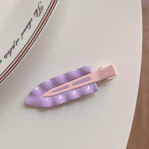 Pince à cheveux coréenne ondulée sans couture en alliage durable, couleur crème, pour femme, avec pince bec de canard en métal - Product Image 3