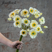 Fleurs artificielles en soie, style européen minimaliste, réaliste, faites à la main, à tige unique, coquelicot d'Islande, en vrac, pour bricolage, mariage, fête, décoration intérieure