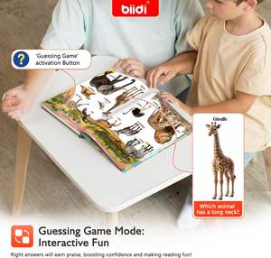 Libro di apprendimento per l'educazione precoce dei bambini curiosi modalità intelligenti del mondo animale parlante inglese interattivo - Product Image 3
