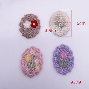 แผ่นผ้าโพลีเอสเตอร์ลายดอกไม้ทรงรีสำหรับงานประดิษฐ์ปะติดกระเป๋าและตกแต่งเสื้อผ้าสัตว์เลี้ยงสำหรับใช้รองเท้า - Product Image 6