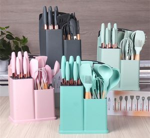 Utensílios De Cozinha De <span class=keywords><strong>Silicone</strong></span> 19 PCS Conjunto com Cabo De Madeira Acessórios De Cozinha Incluindo Suporte para Ferramenta e Utensílios De Cozinha - Product Image 5