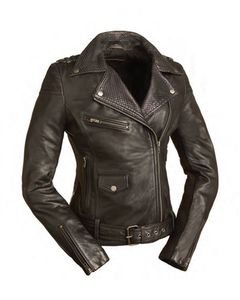 2024ชุดนักขี่จักรยานหนังดีไซน์ใหม่สไตล์วินเทจพร้อมกระดุมและโซ่และกระดุมปิดสำหรับฤดูหนาว - Product Image 1