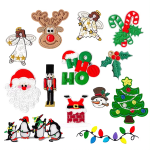 Parches de Fieltro Termoadhesivos con Lentejuelas de PVC Bordadas con Diseño Navideño de Moda Inglesa para Bolsos y Abrigos - Product Image 3